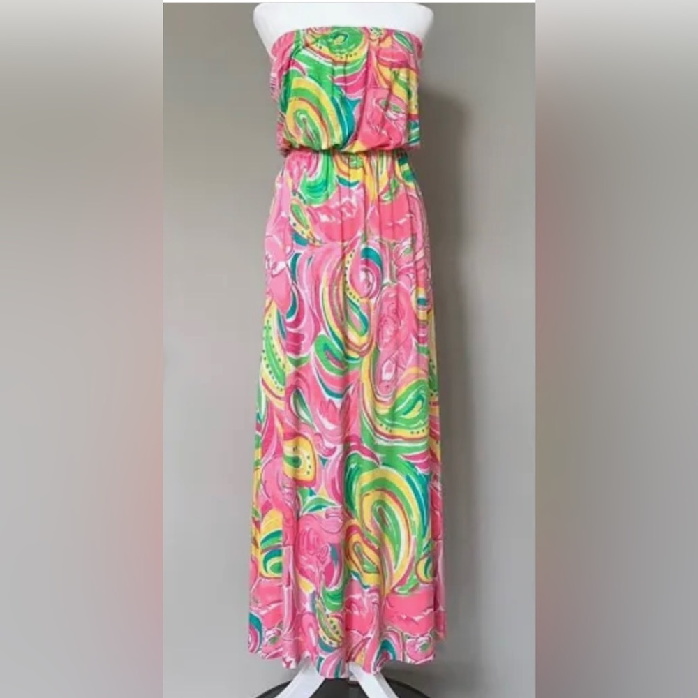 Long colorful maxi strapless Size XS